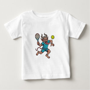 T-shirt Pour Bébé Éffrayant Krampus Jouer Tennis Sport de Noël