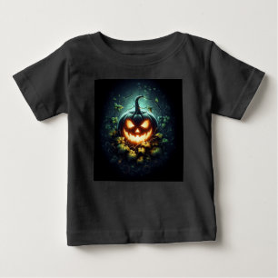 T-shirt Pour Bébé Éffrayant nature brillant Halloween citrouille