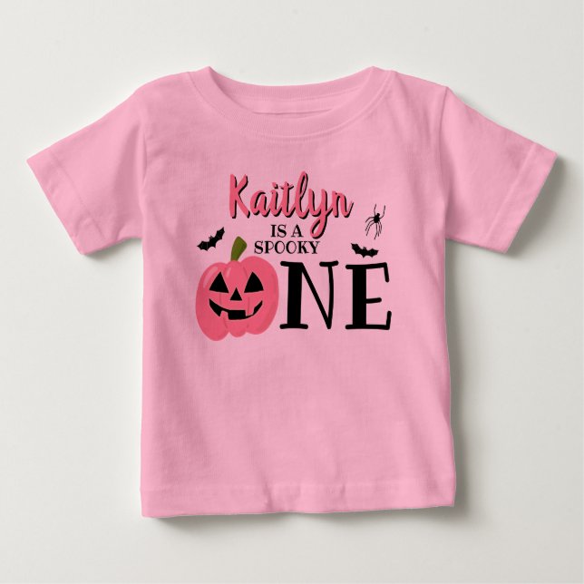 T-shirt Pour Bébé Éffrayant Un Halloween 1er Anniversaire (Devant)