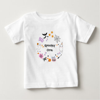 T-shirt Pour Bébé Éffrayant un jote fantôme Halloween 1er anniversai