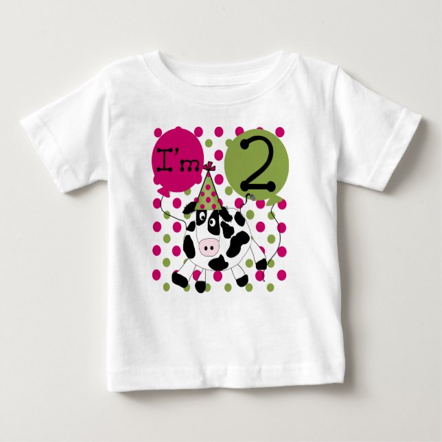 T-shirt Pour Bébé Effrayez le 2ème anniversaire (Devant)