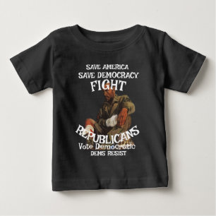 T-SHIRT POUR BÉBÉ ÉLECTION DÉMOCRATE VOTE PRÉCOCE PAR COURRIER LIEU 