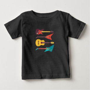 T-shirt Pour Bébé Electric Guitar and Acoustic Guitar Musician Venin