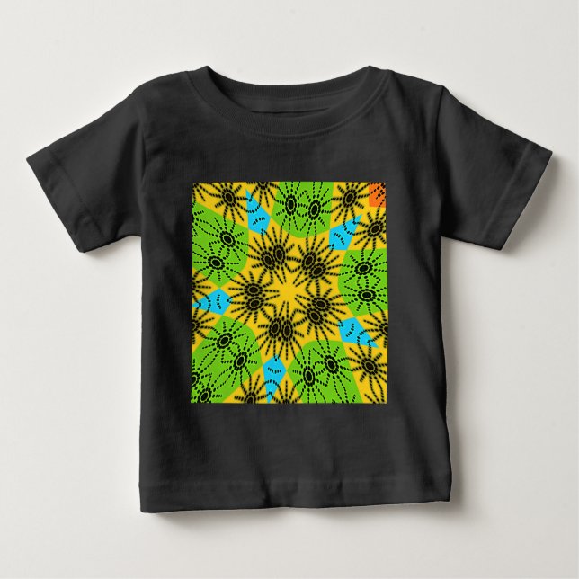 T-shirt Pour Bébé Élégant Araignée d'inspiration africaine Motif tra (Devant)