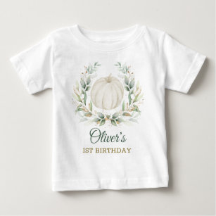 T-shirt Pour Bébé Elégant automne Citrouille verdure or Anniversaire