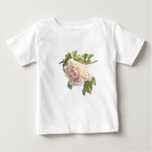 T-shirt Pour Bébé Elégant beau rougissant blanc ivoire rose roses