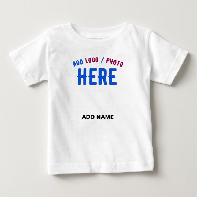T-SHIRT POUR BÉBÉ ÉLÉGANT BLANC MODERNE PERSONNALISABLE MARQUE VERIF (Devant)