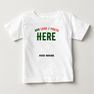 T-SHIRT POUR BÉBÉ ÉLÉGANT BLANC PERSONNALISABLE MODERNE MARQUE VÉRIF