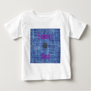T-shirt Pour Bébé Elégant bleu denim motif vectoriel impression art