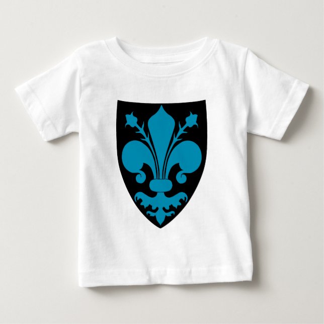 T-shirt Pour Bébé Élégant bouclier médiéval Fleur De Lis (Devant)