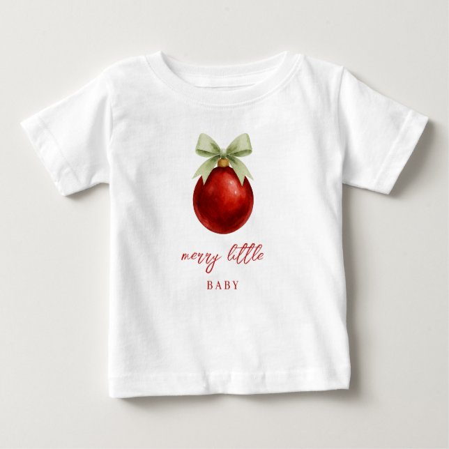 T-shirt Pour Bébé Elegant Merry Little Christmas Cute (Devant)