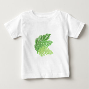 T-shirt Pour Bébé Élégante fougères vertes feuilles de bois