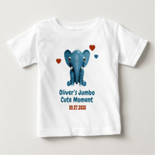 T-shirt Pour Bébé Élément Bébé Nom Personnalisé Date Moment Mignon