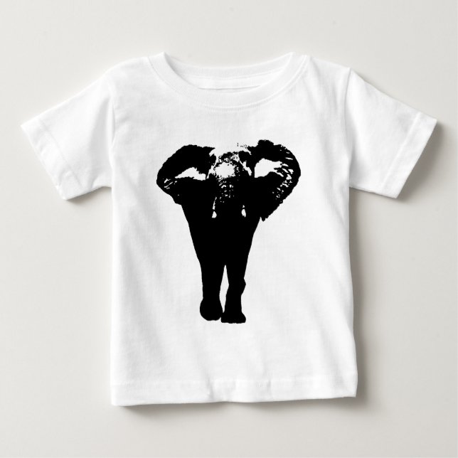 T-shirt Pour Bébé Élément unique d'art pop éléphant (Devant)