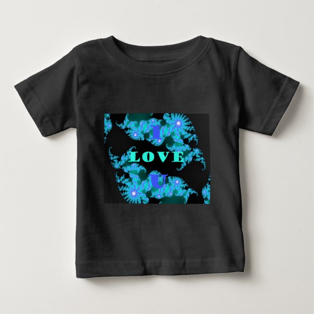 T-shirt Pour Bébé Éléments d'amour cosmique Imprimer (Devant)