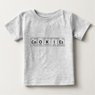 T-shirt Pour Bébé Éléments de mots de Tableau périodique de chimi