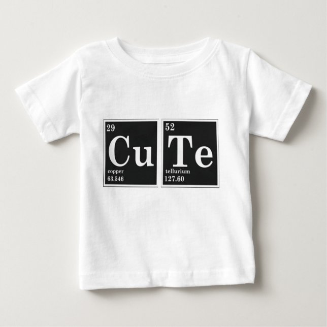 T-shirt Pour Bébé Éléments périodiques du CU TE (Devant)