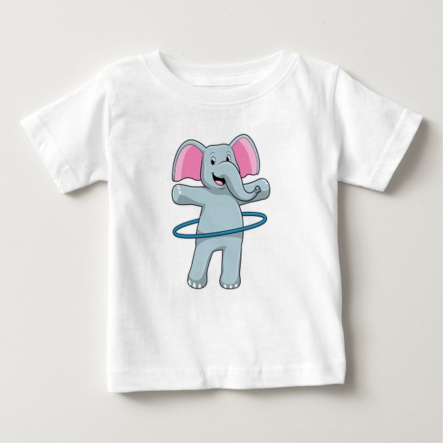 T-shirt Pour Bébé Eléphant à Fitness avec pneus Fitness (Devant)