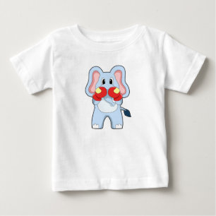 T-shirt Pour Bébé Éléphant à la boxe avec des gants de boxe