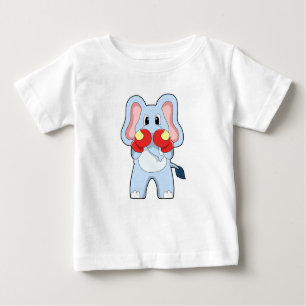 T-shirt Pour Bébé Eléphant à la boxe avec gants de boxe