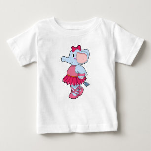 T-shirt Pour Bébé Eléphant au Ballet avec jupe