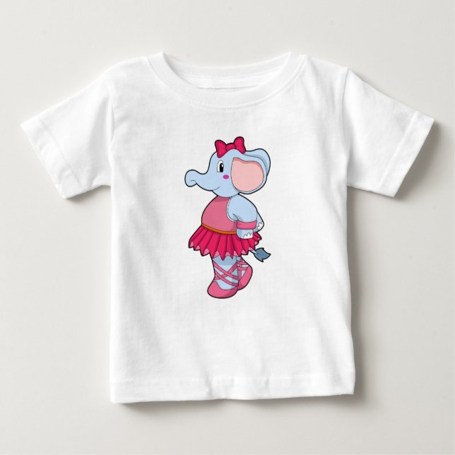 T-shirt Pour Bébé Eléphant au Ballet avec jupe (Devant)