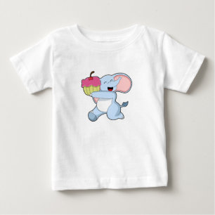 T-shirt Pour Bébé Eléphant au gâteau