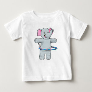 T-shirt Pour Bébé Eléphant au sport avec pneus Fitness