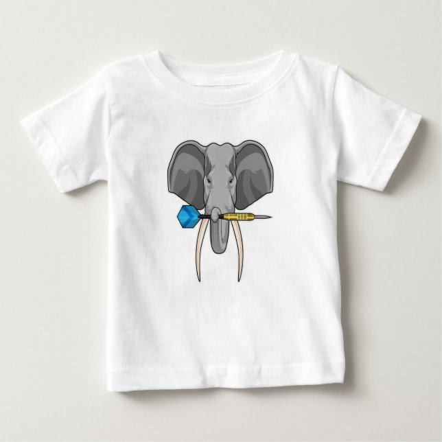 T-shirt Pour Bébé Eléphant aux fléchettes avec fléchette (Devant)