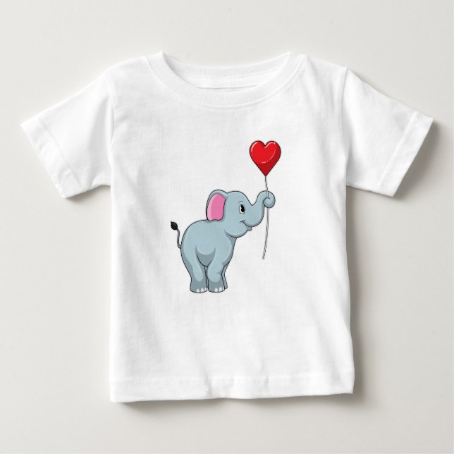 T-shirt Pour Bébé Eléphant avec ballon cardiaque (Devant)