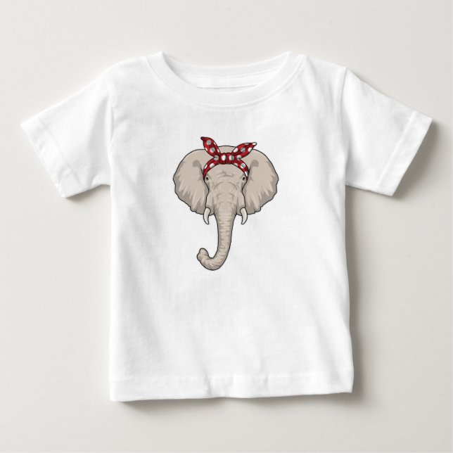 T-shirt Pour Bébé Eléphant avec Bandana (Devant)