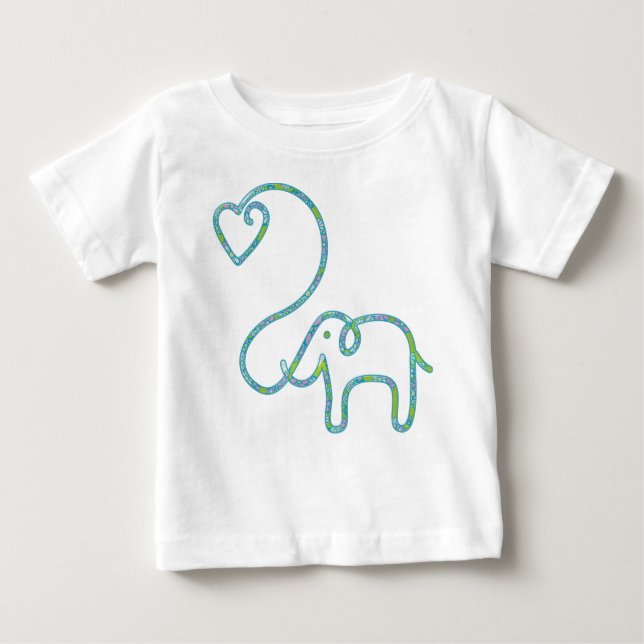 T-shirt Pour Bébé ÉLÉPHANT avec coeur (Devant)