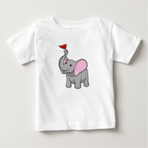 T-shirt Pour Bébé Éléphant avec drapeau