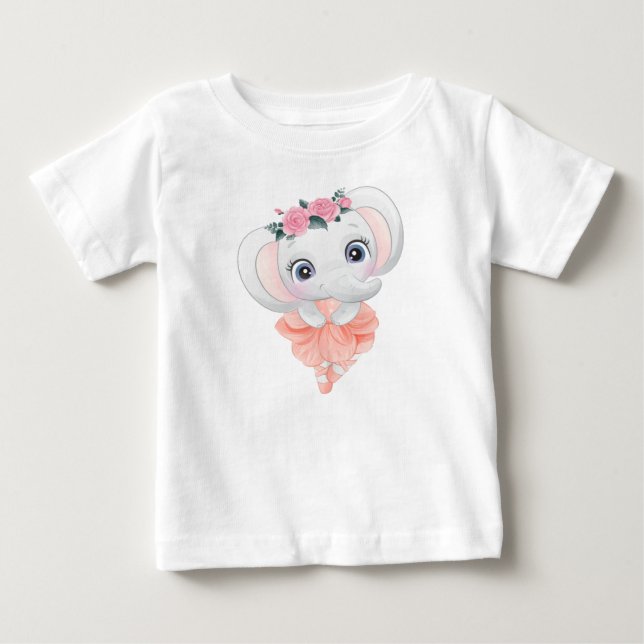T-shirt Pour Bébé Elephant Ballerina (Devant)