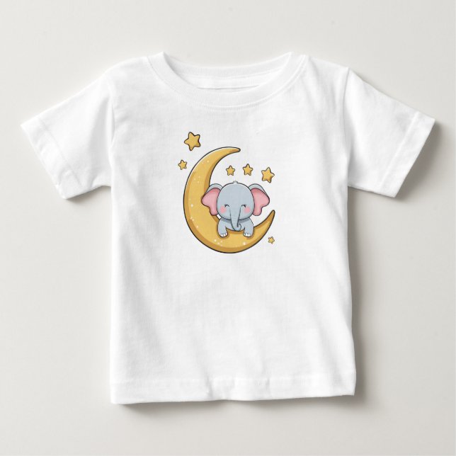 T-shirt Pour Bébé Eléphant Bébé mignon (Devant)