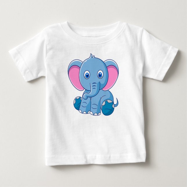 T-shirt Pour Bébé Eléphant Bébé mignon (Devant)
