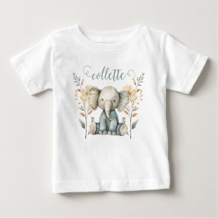 T-shirt Pour Bébé Eléphant bébé mignon Personnalisé