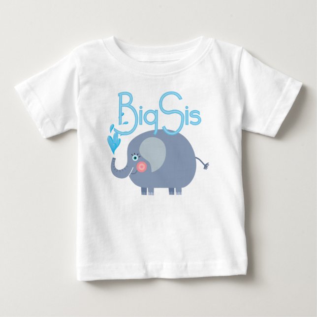 T-shirt Pour Bébé Elephant Big Sis (Devant)