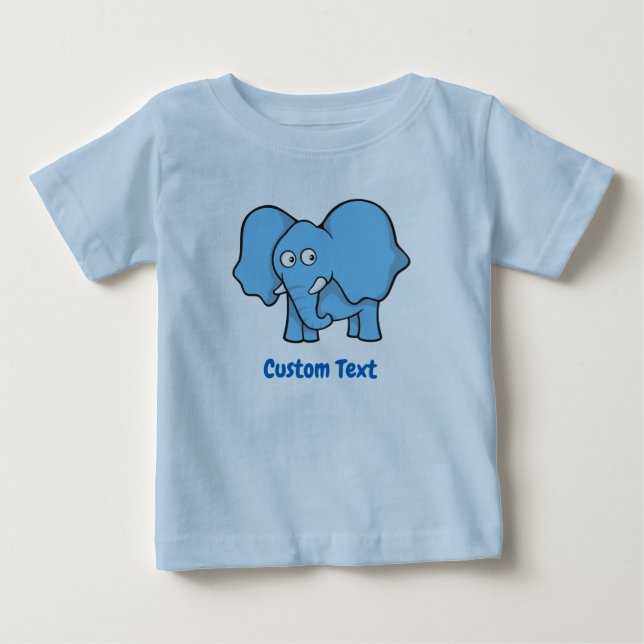 T-shirt Pour Bébé Eléphant bleu clair (Devant)