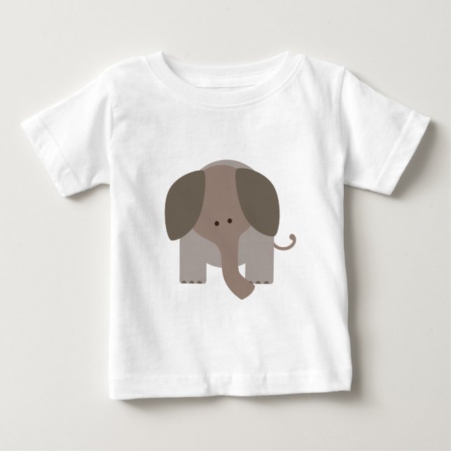 T-shirt Pour Bébé Éléphant Brown mignon (Devant)