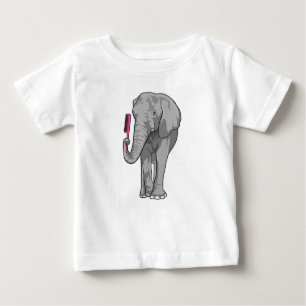 T-shirt Pour Bébé Elephant comme coiffeur avec peigne