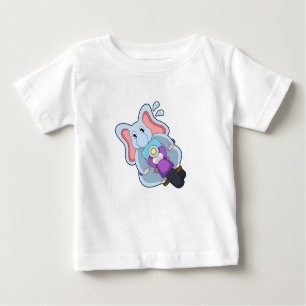 T-shirt Pour Bébé Elephant comme vélo avec moto.PNG