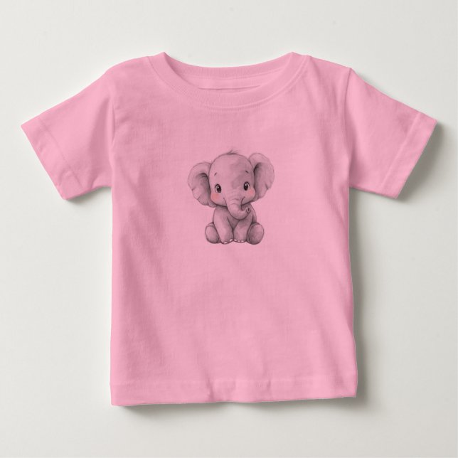 T-shirt Pour Bébé éléphant de bébé (Devant)