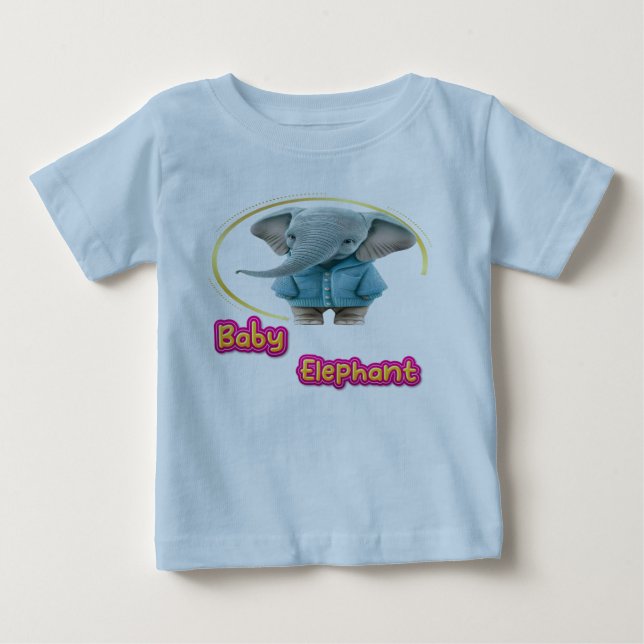 T-shirt Pour Bébé Éléphant de bébé (Devant)
