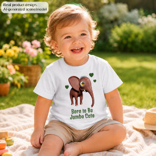 T-shirt Pour Bébé Éléphant de bébé mignon personnalisé né pour être 