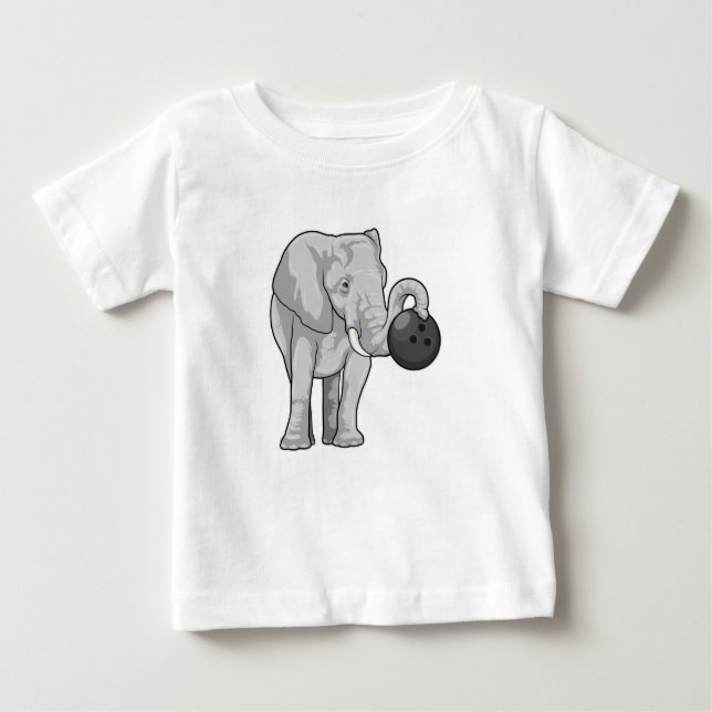 T-shirt Pour Bébé Éléphant de bowling (Devant)