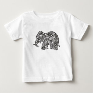 T-shirt Pour Bébé Éléphant de griffonnage