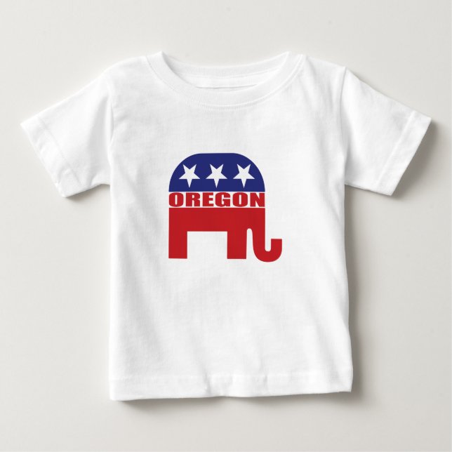 T-shirt Pour Bébé Éléphant de républicain de l'Orégon (Devant)