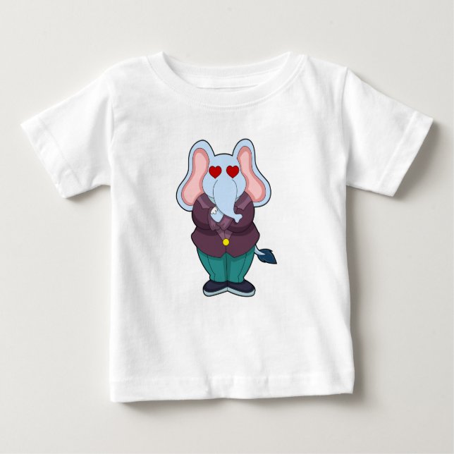 T-shirt Pour Bébé Éléphant en marié avec costume.PNG (Devant)