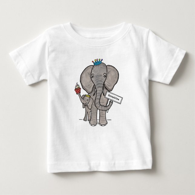 T-shirt Pour Bébé Elephant et bébé (Devant)